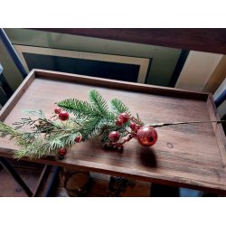 LEKKER JULEGREN MED RDE BR OG JULEKULE, 49 CM