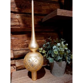 VAKKERT JULETRESPYD I GLASS, GULL, H 29 CM