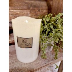 NYDELIG LEDLYS, HVIT, 7,4 X 12 CM