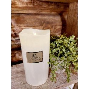 NYDELIG LEDLYS, HVIT, 7,4 X 15 CM