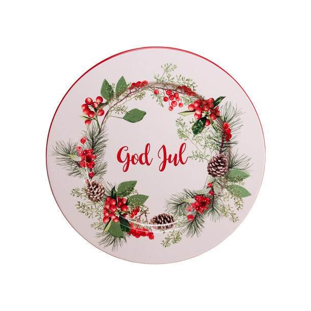 KOSELIG METALL FAT "GOD JUL",  33 CM