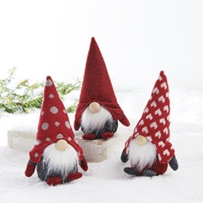 NISSEGNOM MED R�D LUE MED PRIKKER, H 15 CM