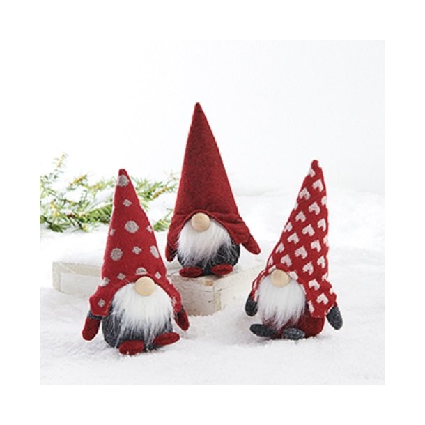 NISSEGNOM MED R�D LUE MED HJERTER, H 15 CM