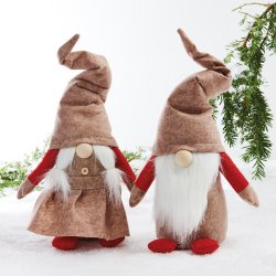 HERLIG NISSEFAR MED BRUNE KLR, H 46 CM M/LUE