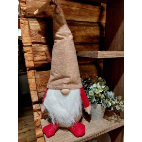 HERLIG NISSEFAR MED BRUNE KLR, H 46 CM M/LUE