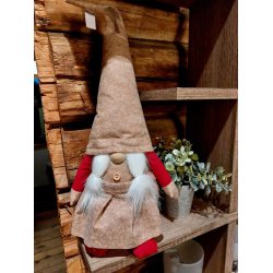 HERLIG NISSEMOR MED BRUNE KLR, H 46 CM M/LUE