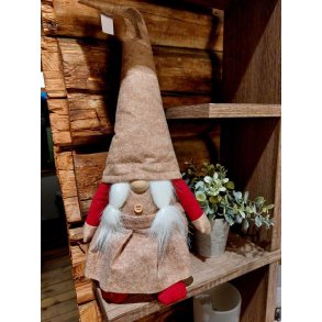 HERLIG NISSEMOR MED BRUNE KLR, H 46 CM M/LUE