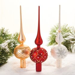 VAKKERT JULETRESPYD I GLASS, GULL, H 29 CM