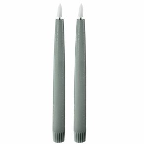 2-PAKNING LED KRONELYS, SAGE, H 22 CM