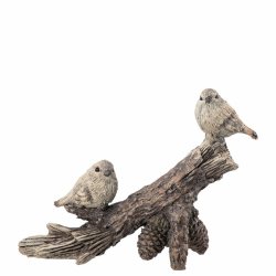 VAKKER FIGUR, TO FUGLER P GREN, 11 x 16 cm