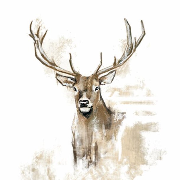 NYDELIG SERVIETT MED HJORTEMOTIV, KAFFE