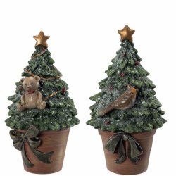 NYDELIG JULETRE MED BAMSE, H 11,5 CM