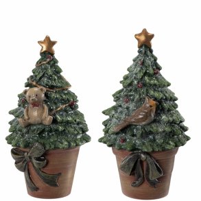 NYDELIG JULETRE MED BAMSE, H 11,5 CM