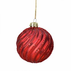 NYDELIG JULER�D GLASSKULE, 8 CM