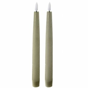 2-PAKNING LED KRONELYS, GR�NN, H 22 CM