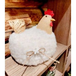 STOR OG MYK PSKEHNE, 20 x 19 CM HVIT