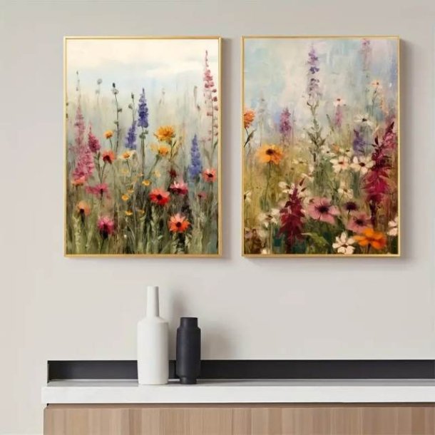 LERRETSPLAKAT UTEN RAMME, BLOMSTER MOTIV, 40 X 60 CM!