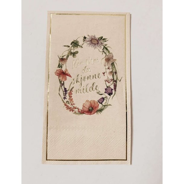 VAKKER BUFFET SERVIETT "KOM MAI DU SKJNNE MILDE", 33 X 40 CM