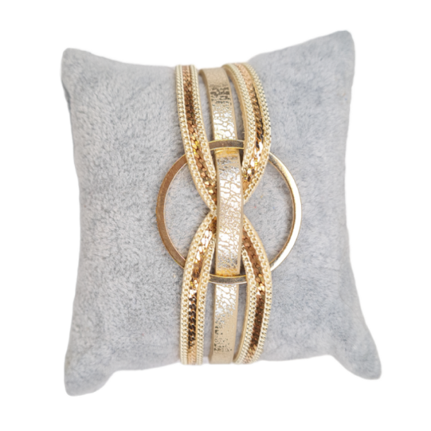  LEKKERT ARMBND MED MAGNETLS, GULLFARGET MED RING 